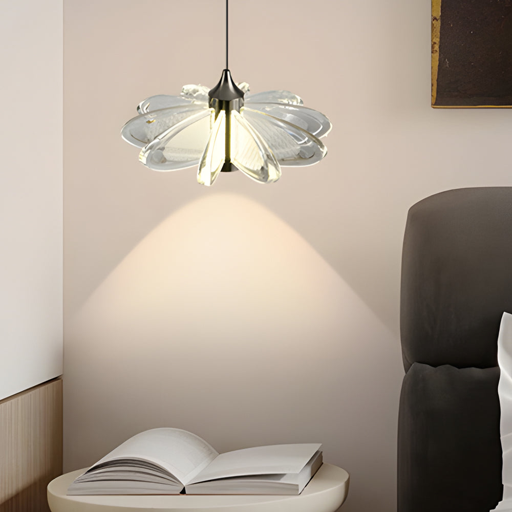 Modern Flower Shape Acrylic Pendant Light Creative Luxury Hanging Chandelier for Living Room