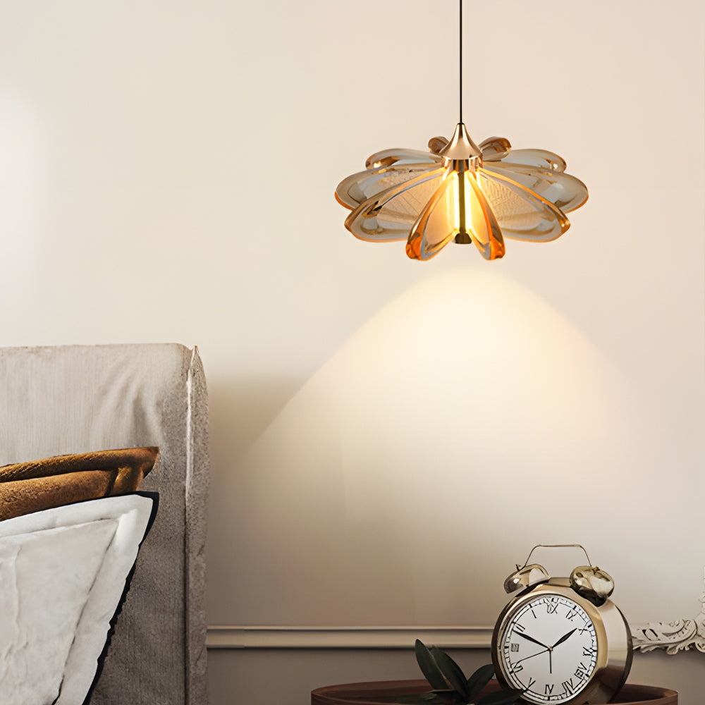 Modern Flower Shape Acrylic Pendant Light Creative Luxury Hanging Chandelier for Living Room