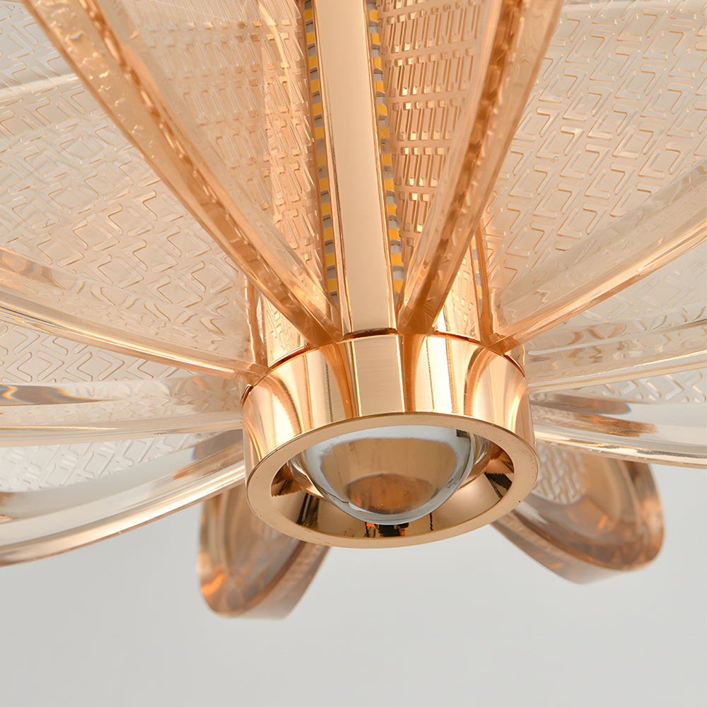 Modern Flower Shape Acrylic Pendant Light Creative Luxury Hanging Chandelier for Living Room