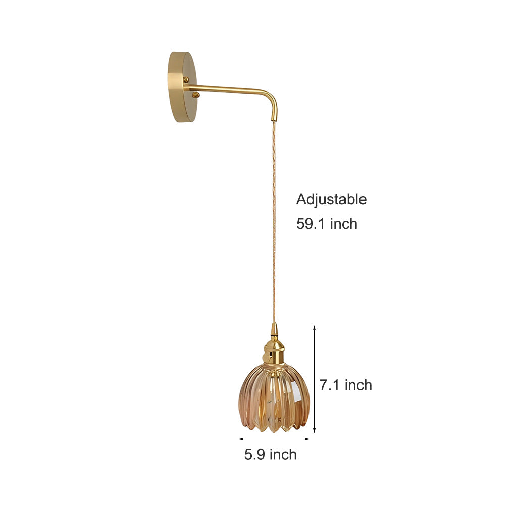 Modern Flower Shape Glass LED Pendant Light Nordic Artistic Hanging Lamp for Living Dining Room