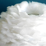 Modern Fluffy Feather Table Lamp with Crystal Tassels and Brass Base LED Bedside Lighting
