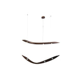 Modern Fluid Wood LED Pendant Light Waveform Architectural Hanging Chandelier Lamp
