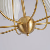 Modern Fluted Ceramic Ribbed Chandelier Multi Light Glass Gasolier Ceiling Fixture