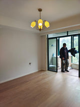 Modern Fluted Ceramic Ribbed Chandelier Multi Light Glass Gasolier Ceiling Fixture