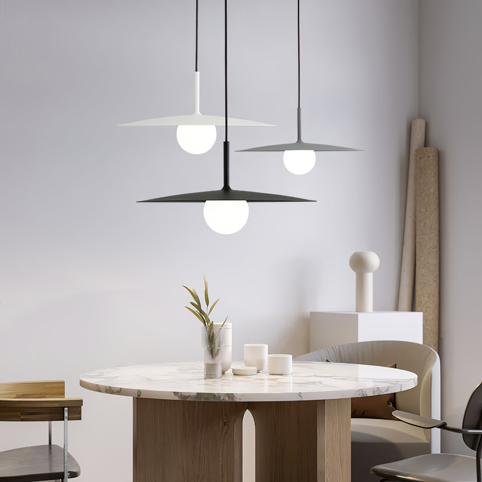 Modern Flying Saucer Glass Pendant Light LED Ceiling Hanging Fixture for Dining Room