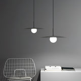 Modern Flying Saucer Glass Pendant Light LED Ceiling Hanging Fixture for Dining Room