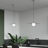 Modern Flying Saucer Glass Pendant Light LED Ceiling Hanging Fixture for Dining Room
