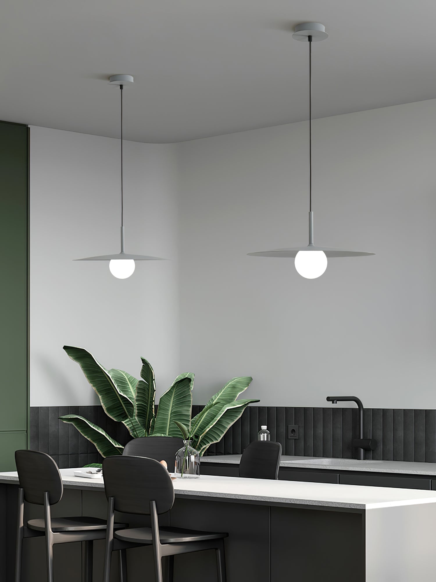 Modern Flying Saucer Glass Pendant Light LED Ceiling Hanging Fixture for Dining Room