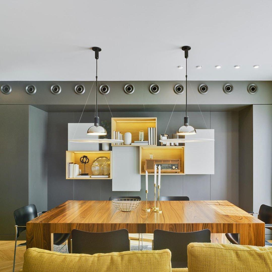 Modern Flying Saucer Pendant Light with PMMA Diffuser and Chrome Reflector