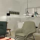 Modern Flying Saucer Pendant Light with PMMA Diffuser and Chrome Reflector