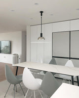 Modern Flying Saucer Pendant Light with PMMA Diffuser and Chrome Reflector