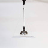Modern Flying Saucer Pendant Light with PMMA Diffuser and Chrome Reflector