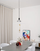 Modern Flying Saucer Pendant Light with PMMA Diffuser and Chrome Reflector