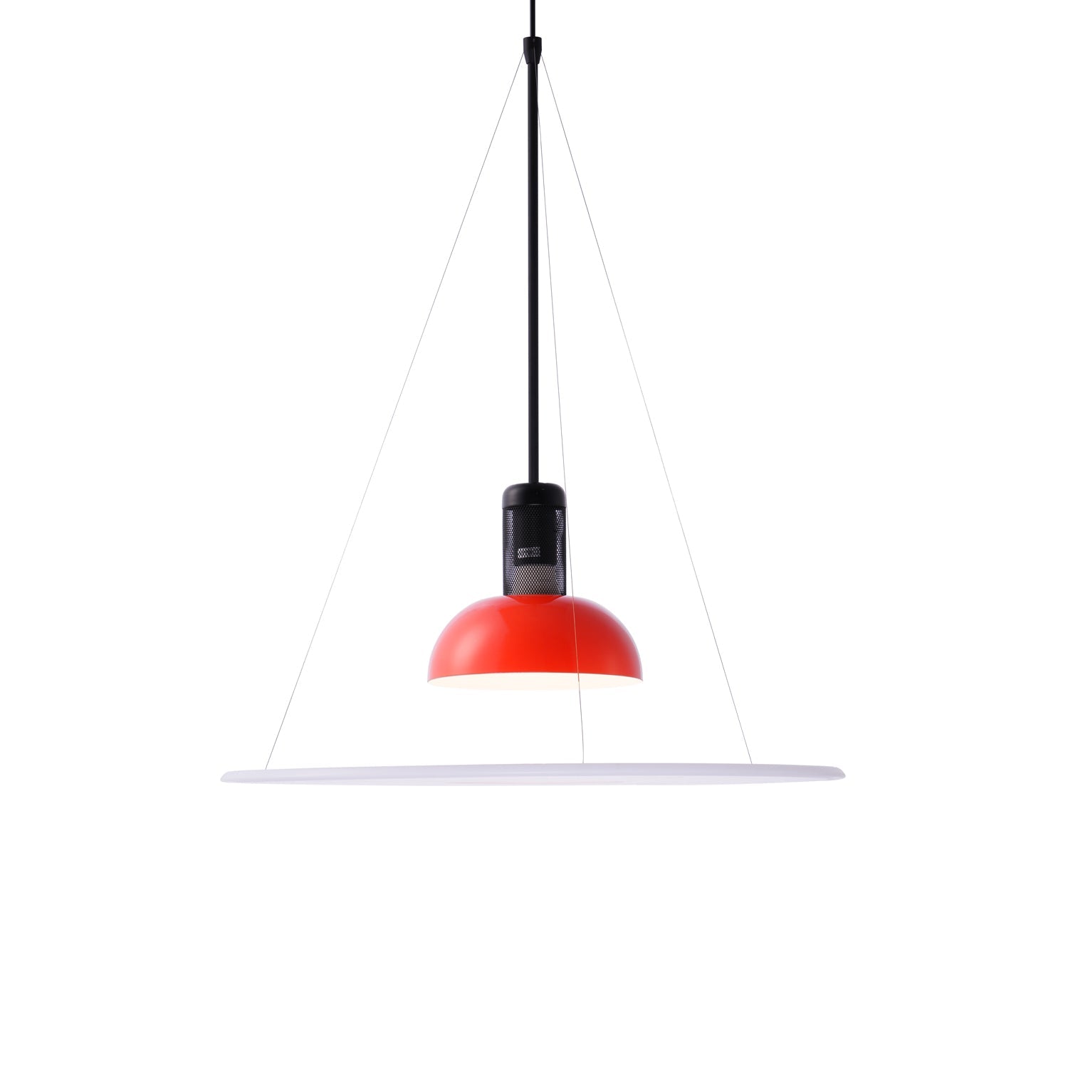 Modern Flying Saucer Pendant Light with PMMA Diffuser and Chrome Reflector