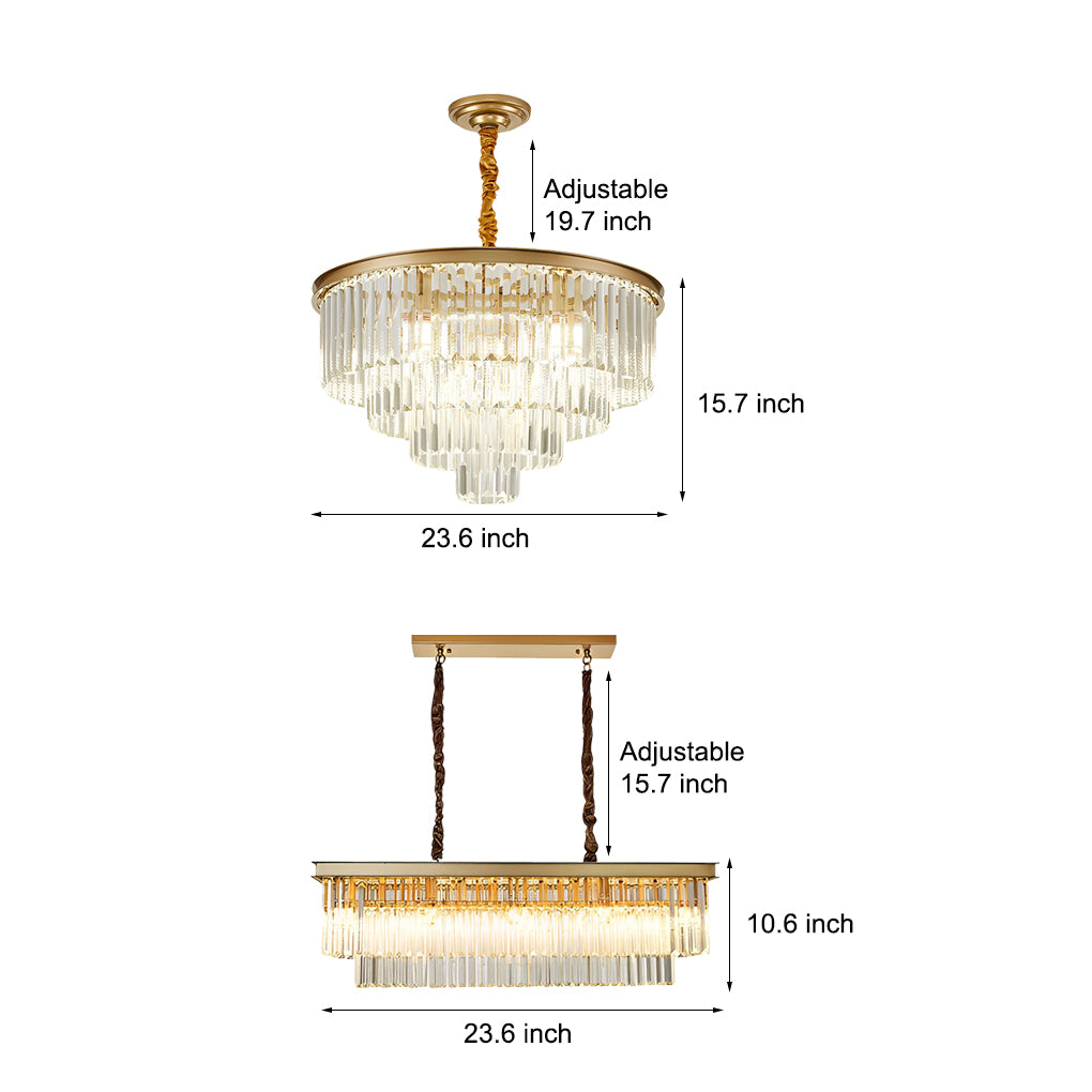 Modern Four Layer Round Crystal Chandelier Luxury 3 Color Dimming Pendant Lighting