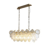 Modern French Glass Chandelier with Luxury Pearl Accents and Dimmable LED Lighting