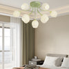 Modern French Style Floral Ceiling Light with 10 Heads and Three Step Dimming Flower Glass Shades