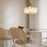 Modern French Style Glass Seashell LED Chandelier with Three Step Dimming and Copper Finish
