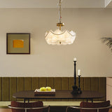 Modern French Style Glass Seashell LED Chandelier with Three Step Dimming and Copper Finish