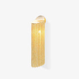 Modern Fringed Metal Wall Sconce Pair Gold and Chrome Indoor Lighting for Living Room