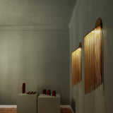 Modern Fringed Metal Wall Sconce Pair Gold and Chrome Indoor Lighting for Living Room