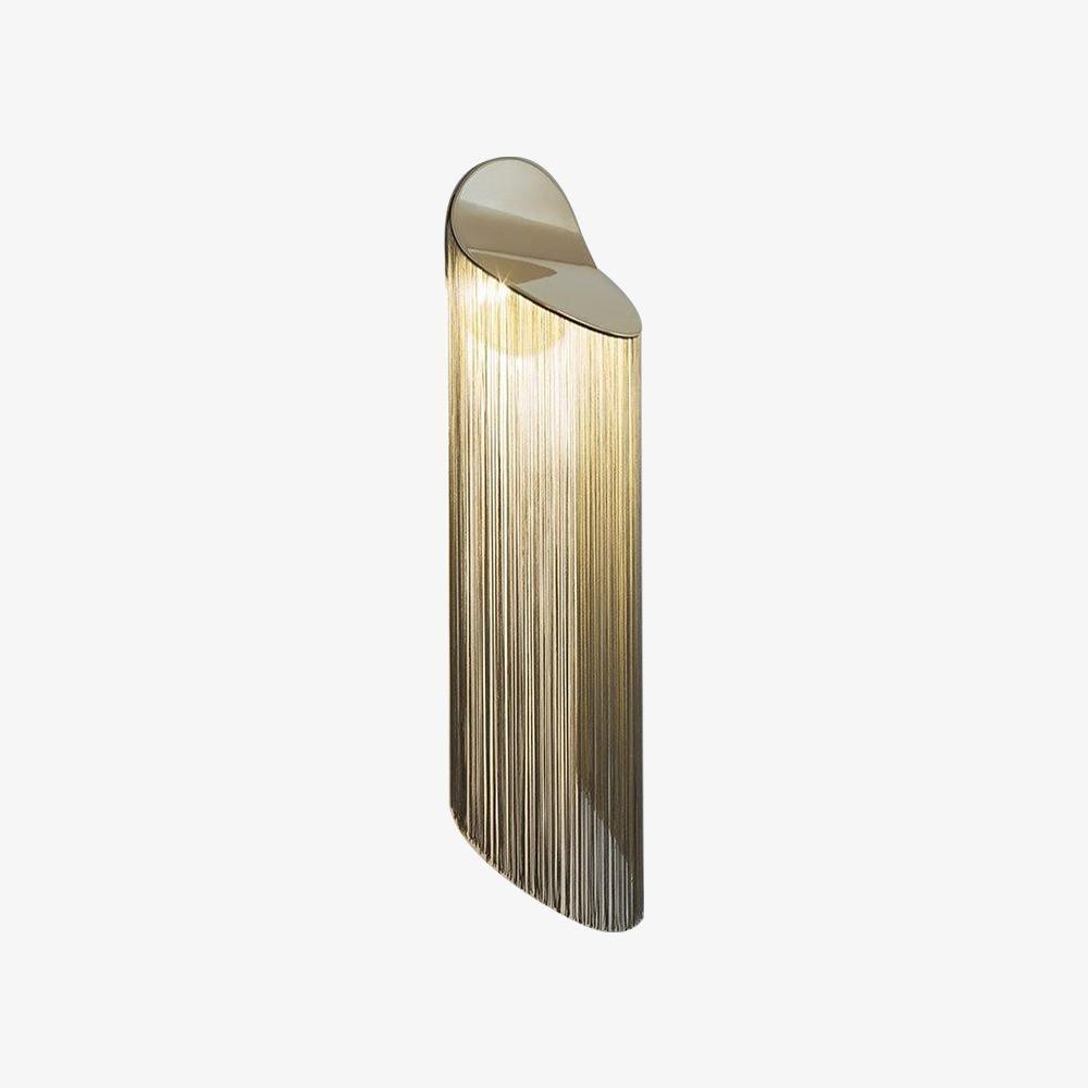 Modern Fringed Metal Wall Sconce Pair Gold and Chrome Indoor Lighting for Living Room