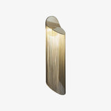 Modern Fringed Metal Wall Sconce Pair Gold and Chrome Indoor Lighting for Living Room
