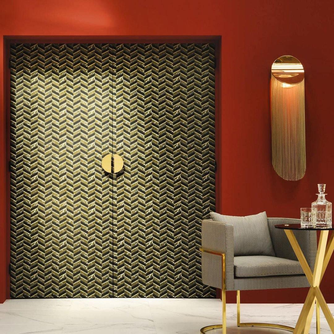 Modern Fringed Metal Wall Sconce Pair Gold and Chrome Indoor Lighting for Living Room