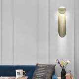 Modern Fringed Metal Wall Sconce Pair Gold and Chrome Indoor Lighting for Living Room