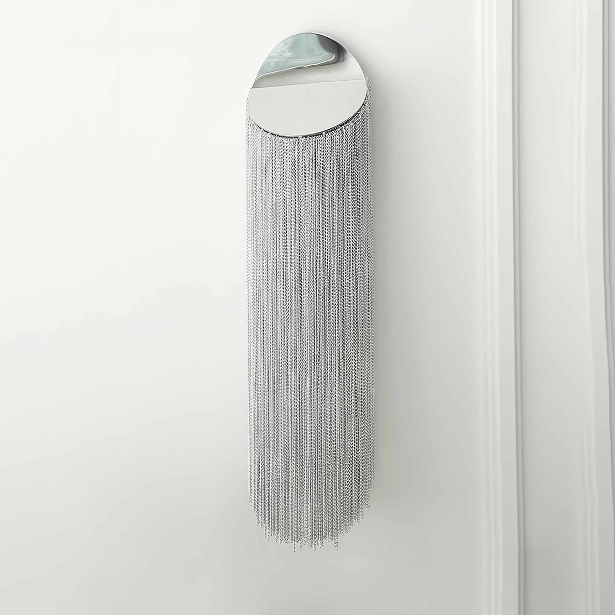 Modern Fringed Metal Wall Sconce Pair Gold and Chrome Indoor Lighting for Living Room