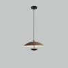 Modern Frisbee LED Pendant Light Wood Grain Hanging Lamp for Kitchen Island and Dining Room