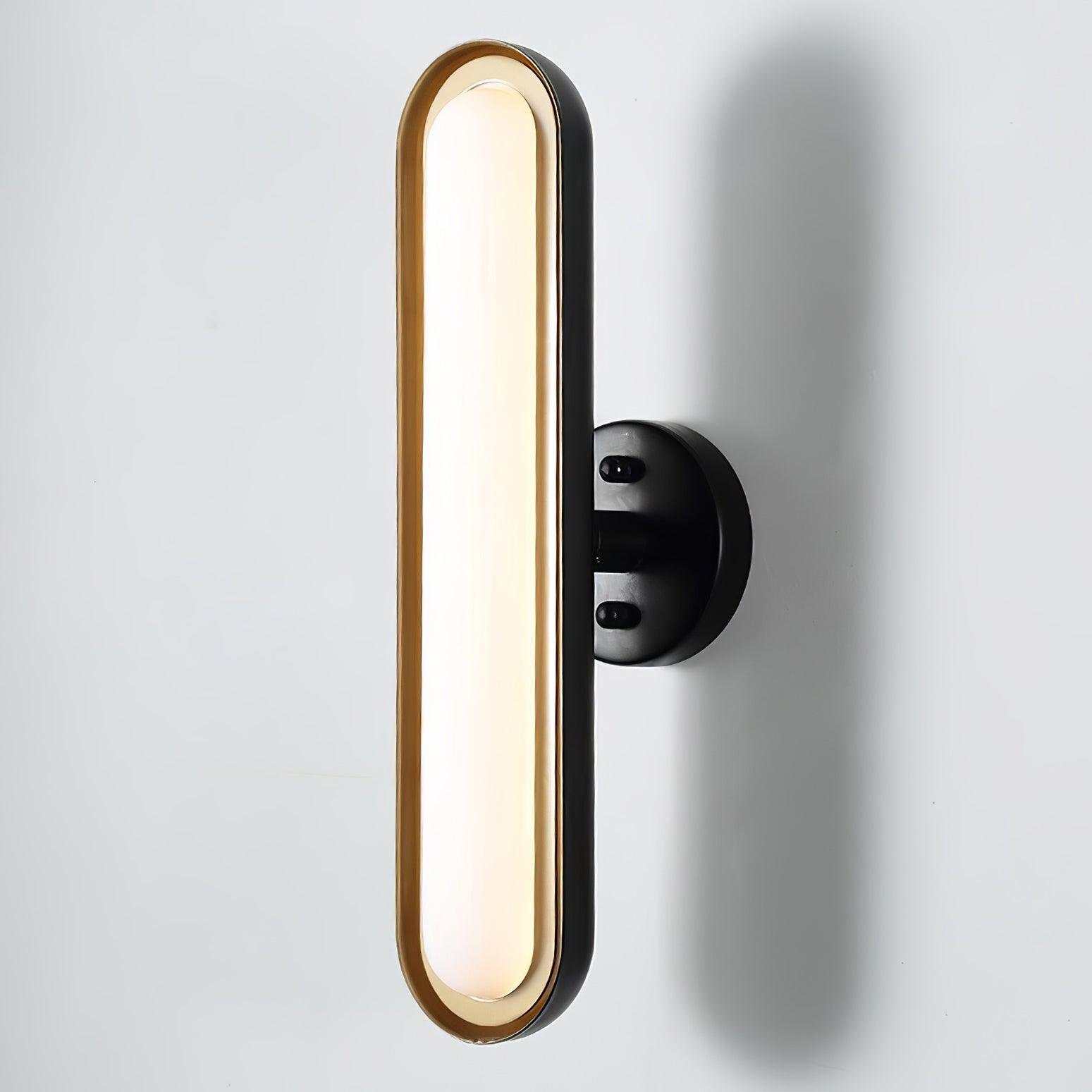 Modern Frosted Glass Capsule LED Wall Sconce and Ceiling Light Set of 2 in Metal Finish