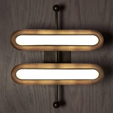 Modern Frosted Glass Capsule LED Wall Sconce and Ceiling Light Set of 2 in Metal Finish