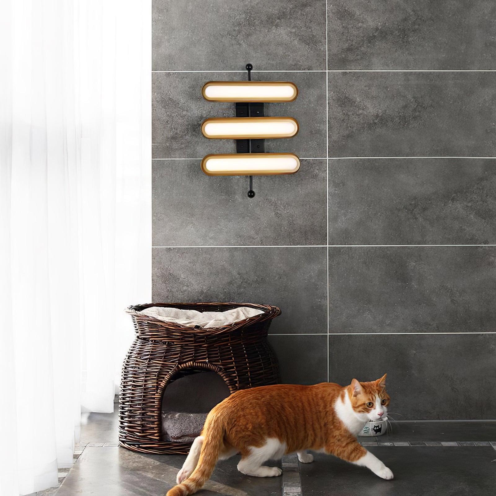 Modern Frosted Glass Capsule LED Wall Sconce and Ceiling Light Set of 2 in Metal Finish