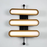 Modern Frosted Glass Capsule LED Wall Sconce and Ceiling Light Set of 2 in Metal Finish