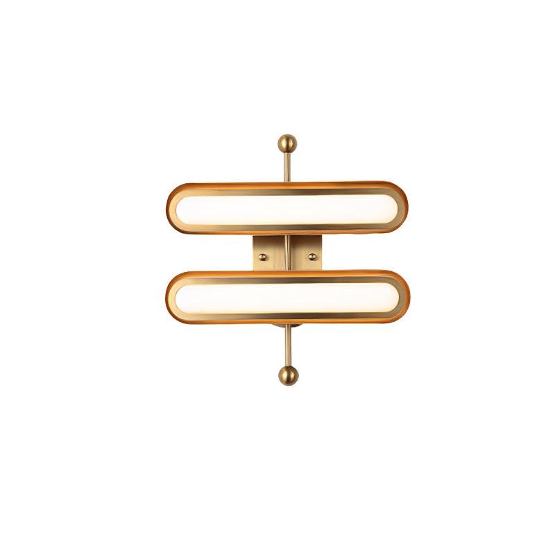 Modern Frosted Glass Capsule LED Wall Sconce and Ceiling Light Set of 2 in Metal Finish