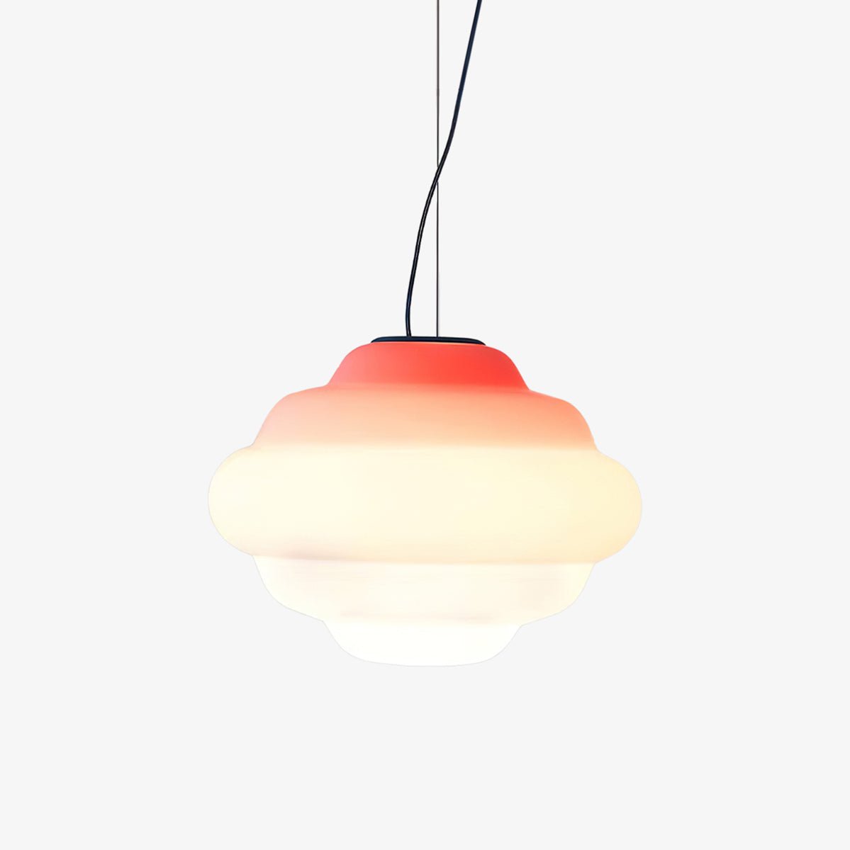 Modern Frosted Glass Cloud Pendant Lamp with Gradient Red Blue Yellow Accent