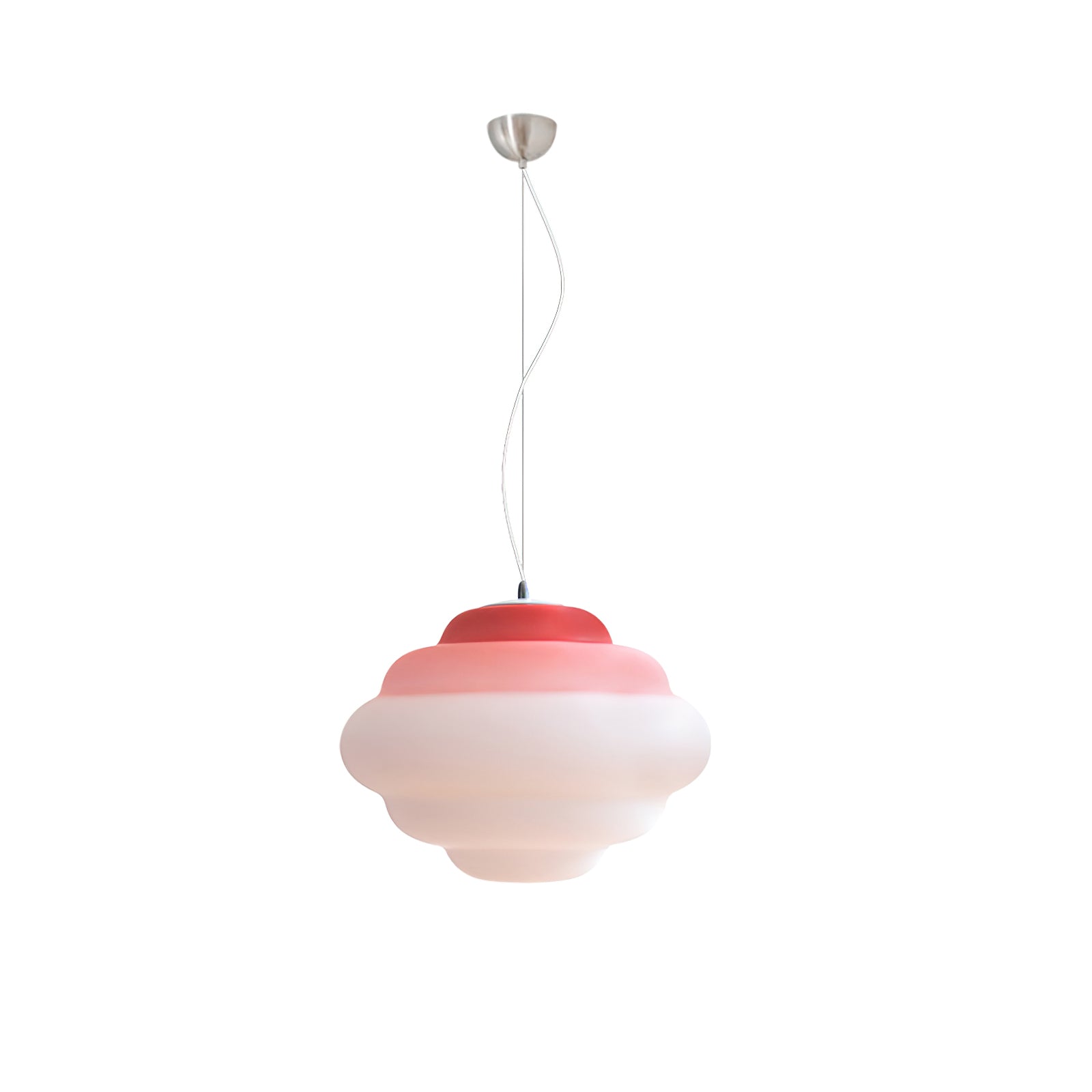 Modern Frosted Glass Cloud Pendant Lamp with Gradient Red Blue Yellow Accent