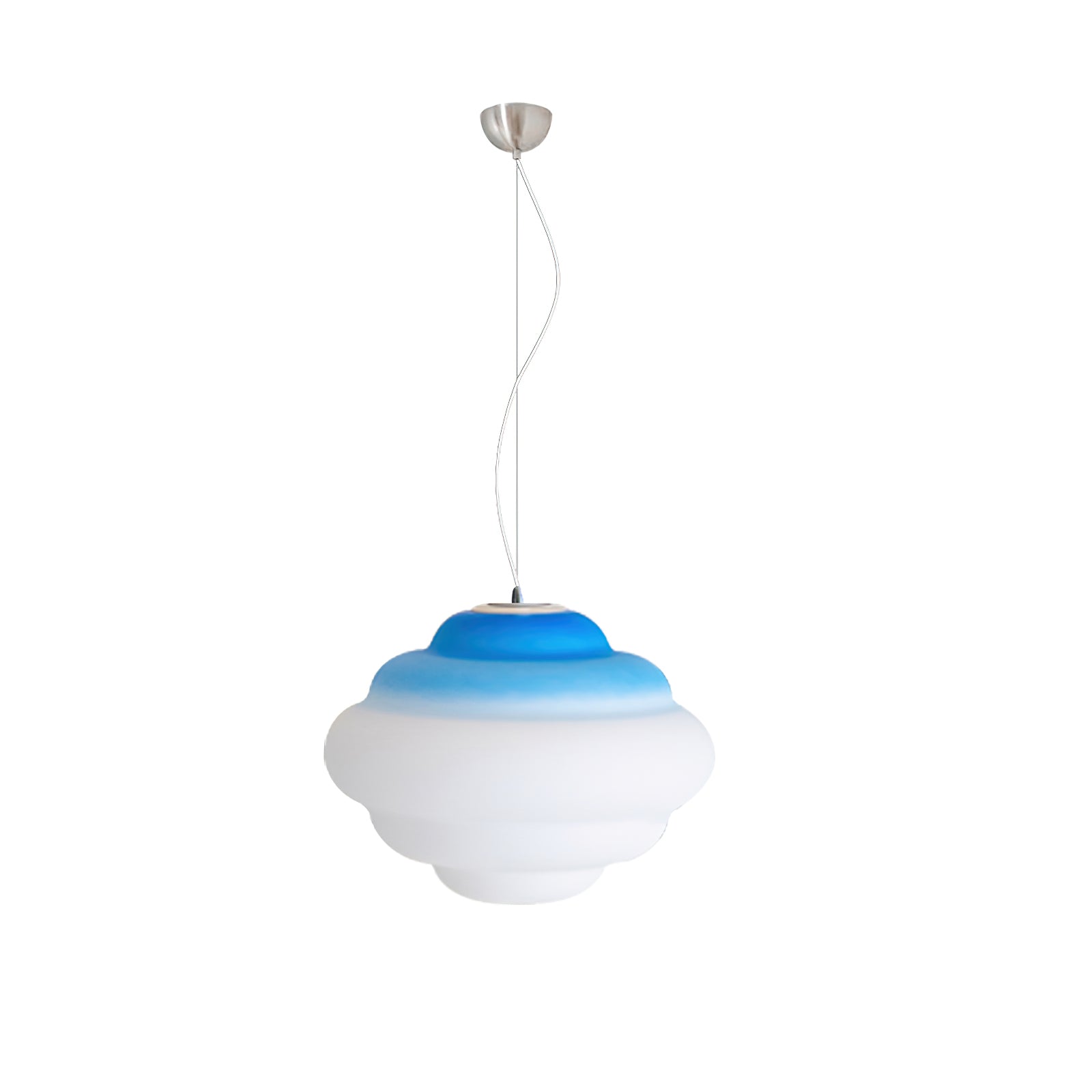 Modern Frosted Glass Cloud Pendant Lamp with Gradient Red Blue Yellow Accent