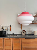 Modern Frosted Glass Cloud Pendant Lamp with Gradient Red Blue Yellow Accent