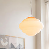 Modern Frosted Glass Cloud Pendant Lamp with Gradient Red Blue Yellow Accent
