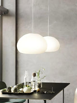 Modern Frosted Glass Drop Pendant Light Contemporary White Ceiling Hanging Fixture