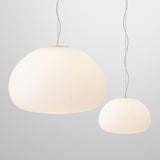 Modern Frosted Glass Drop Pendant Light Contemporary White Ceiling Hanging Fixture