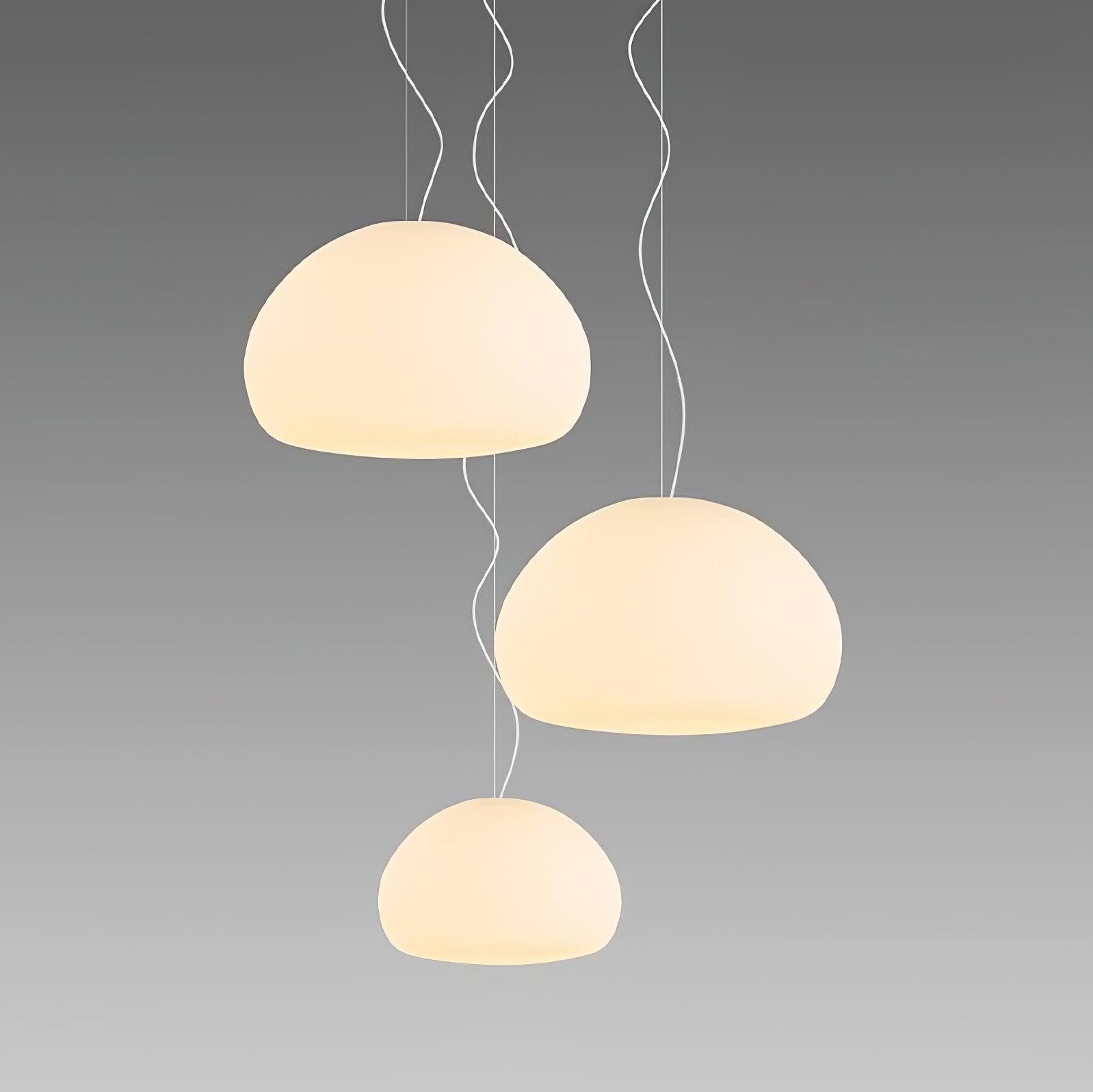 Modern Frosted Glass Drop Pendant Light Contemporary White Ceiling Hanging Fixture