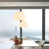 Modern Frosted Glass Drop Pendant Light Contemporary White Ceiling Hanging Fixture