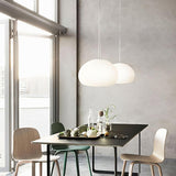 Modern Frosted Glass Drop Pendant Light Contemporary White Ceiling Hanging Fixture