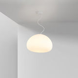 Modern Frosted Glass Drop Pendant Light Contemporary White Ceiling Hanging Fixture