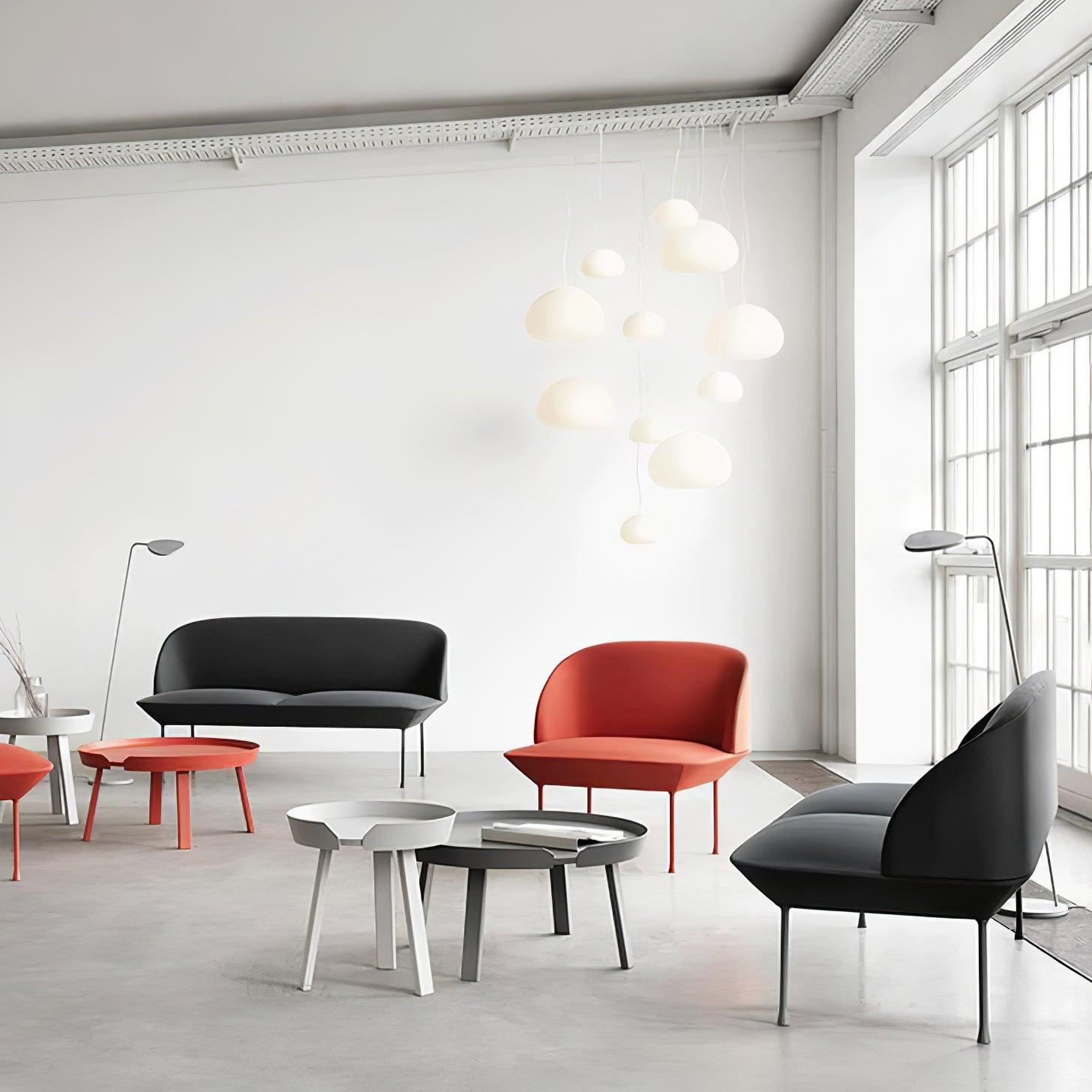 Modern Frosted Glass Drop Pendant Light Contemporary White Ceiling Hanging Fixture