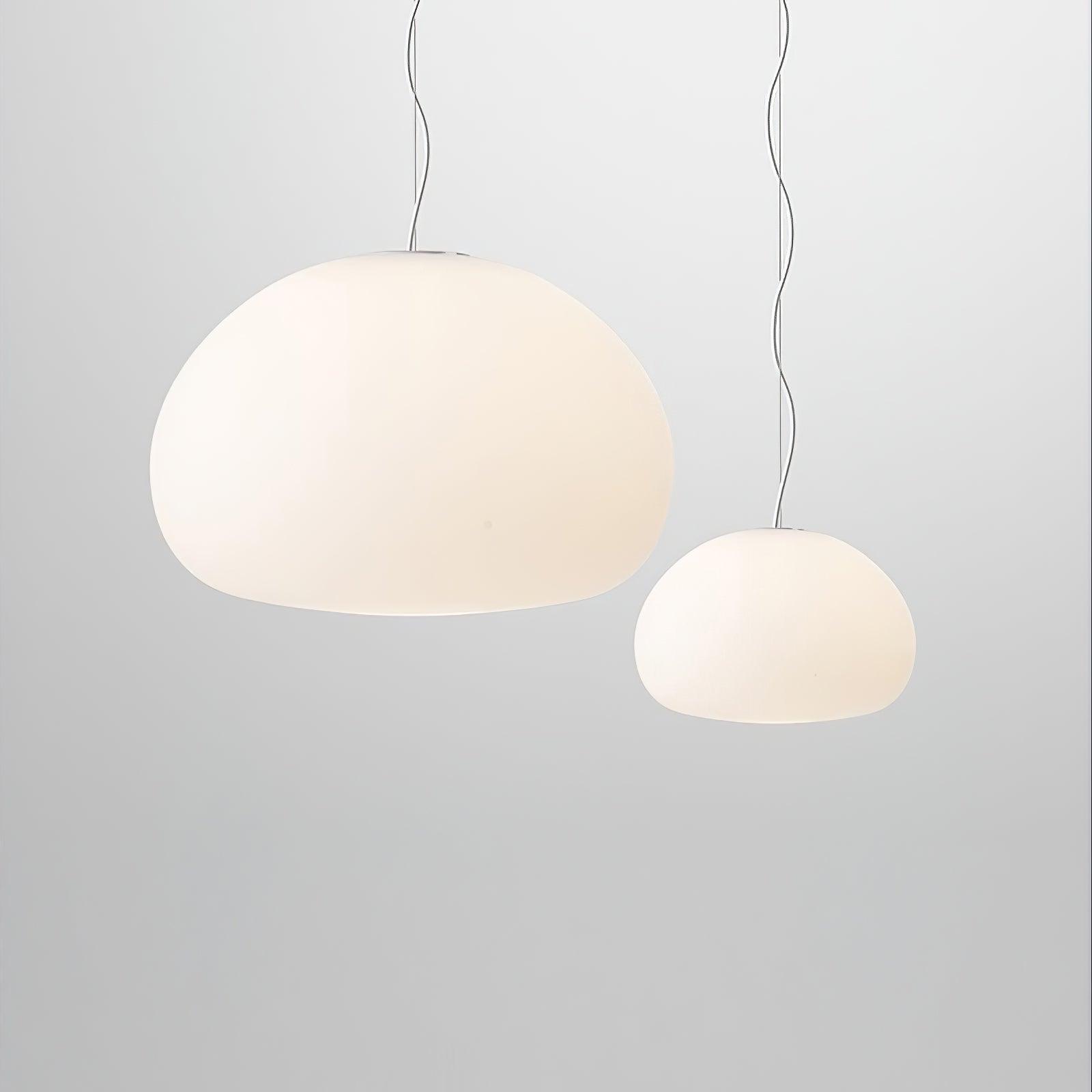 Modern Frosted Glass Drop Pendant Light Contemporary White Ceiling Hanging Fixture