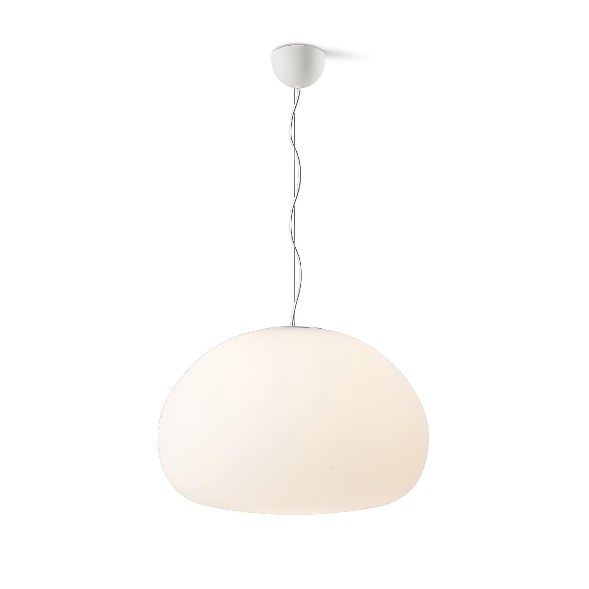 Modern Frosted Glass Drop Pendant Light Contemporary White Ceiling Hanging Fixture